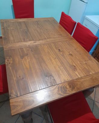 Tavola da cucina rustica 6 posti allungabile