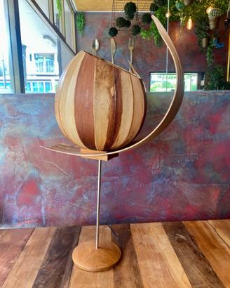 lampada di design in legno di cocco