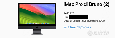 Imac pro modello 2017  27 pollici