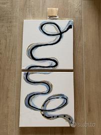 Quadro dipinto a mano astratto