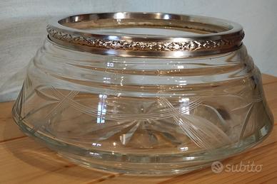 COPPA CENTROTAVOLA con bordo in argento