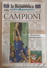 La Repubblica 10 Luglio 2006 Campioni del Mondo 