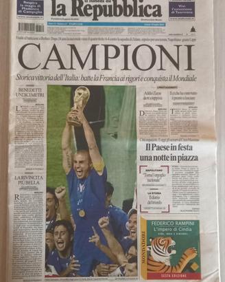 La Repubblica 10 Luglio 2006 Campioni del Mondo 