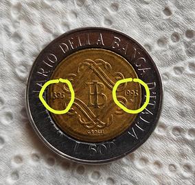 MONETA 500 LIRE Centenario della Banca d'Italia 18
