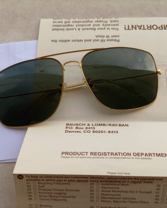 Ray Ban B&L Caravan 62 vintage USA, G 15, astuccio