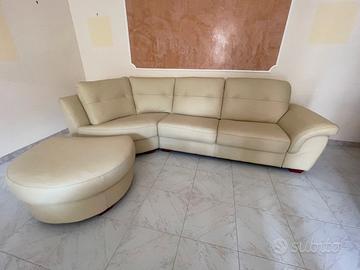Divano angolare antimacchia in vera pelle