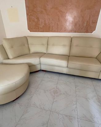 Divano angolare antimacchia in vera pelle