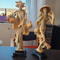 Statue cinesi in resina vintage
