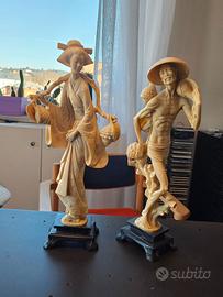 Statue cinesi in resina vintage