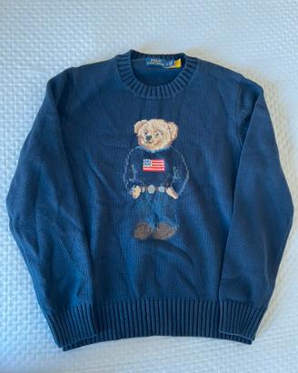 Maglione Ralph Lauren Polo Bear Blu da Donna