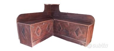 Panca Angolare porta legna/oggetti vintage 