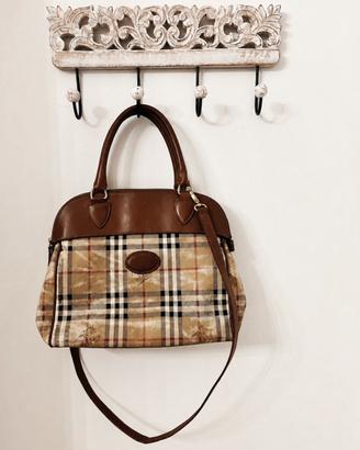 Borsa Burberry Vintage Nova Check pelle anni 90