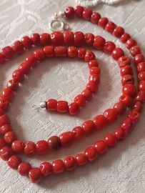Collana corallo rosso naturale