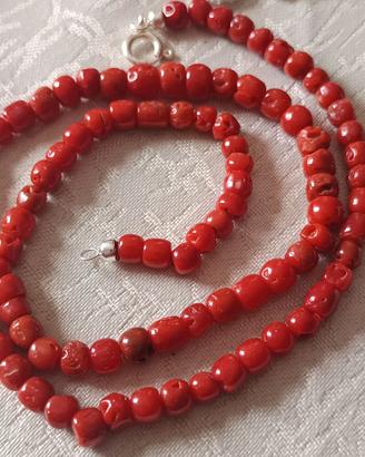 Collana corallo rosso naturale