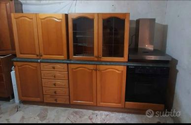 cucina lineare in legno massello 2.40 m