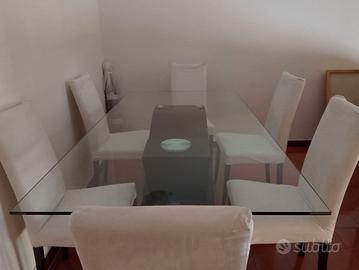 Tavolo in vetro + 6 sedie