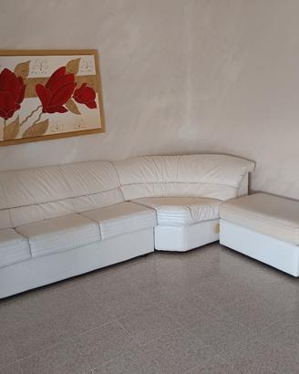 DIVANO PELLE BIANCO