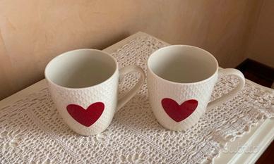 Tazze cuore in porcellana Brandani da 360 ml