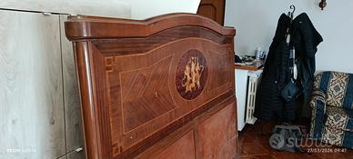 letto matrimoniale, vintage, più due comodini 