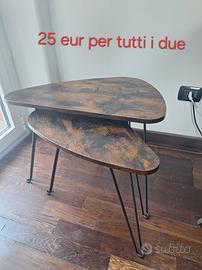 Set di 2 tavolini da salotto a incastro