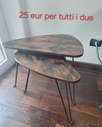Set di 2 tavolini da salotto a incastro