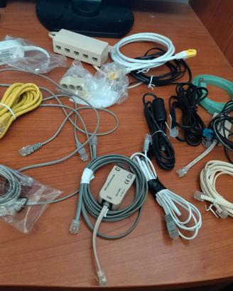 lotto cavi per modem, ethernet adattore alimenta