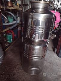 2 bidoni 50 e 30 litri in acciaio inox perfetti