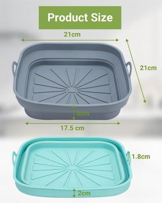 Teglie Friggitrice ad Aria, 2 Pezzi, Silicone
