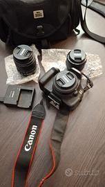 Canon 600 D + 3 obiettivi 50mm 24mm 17mm + borsa