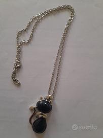 collana nuova con Ciondolo a forma di gatto
