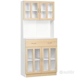 Credenza Cucina in Legno con 2 Cassetti, Armadiett