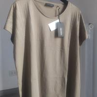 T-shirt Verde militare con piccoli strass 