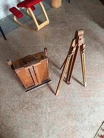 Cavalletto in legno per pittura en plein Air