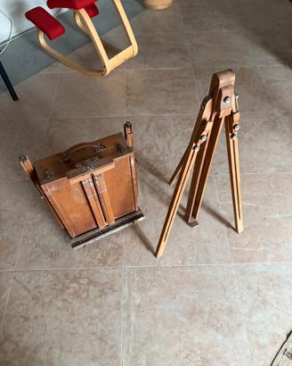 Cavalletto in legno per pittura en plein Air