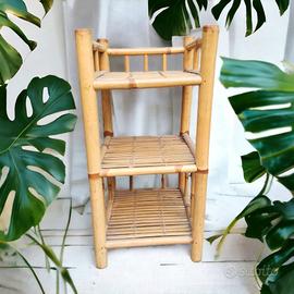 scaffale-libreria in bambù anni 70 vintage 