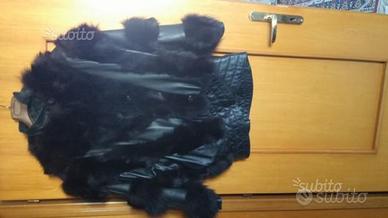 Giubbotto di pelle con pelliccia tg. 46