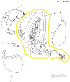 RETROVISORE ESTERNO DESTRO VAUXHALL OPEL ZAFIRA-C