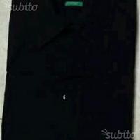 Camicia nera maniche lunghe benetton