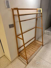 mini guardaroba aperto-appenditabiti effetto legno