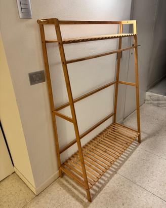 mini guardaroba aperto-appenditabiti effetto legno