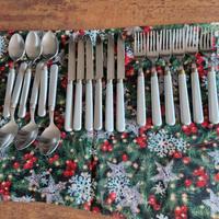 Set di posate anni 70 in acciaio inox e bachelite