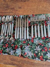 Set di posate anni 70 in acciaio inox e bachelite