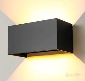 2 applique nero luce calda