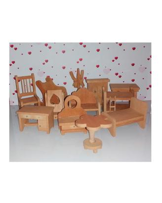 Casetta delle bambole mobili di legno