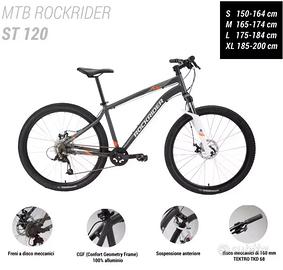 bici rockrider nero blu mtb sl 175 184 nuova