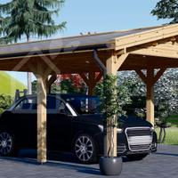 Tettoia auto in legno 3x6m, 18mq