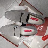 Scarpe Uomo Rossi camoscio grigio. N. 39 - NUOVE
