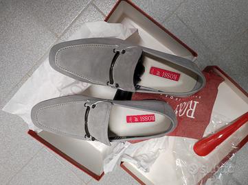 Scarpe Uomo Rossi camoscio grigio. N. 39 - NUOVE