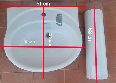 2 Pz lavabo con colonna "Globo"
