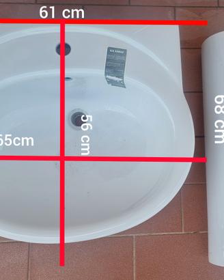 2 Pz lavabo con colonna "Globo"